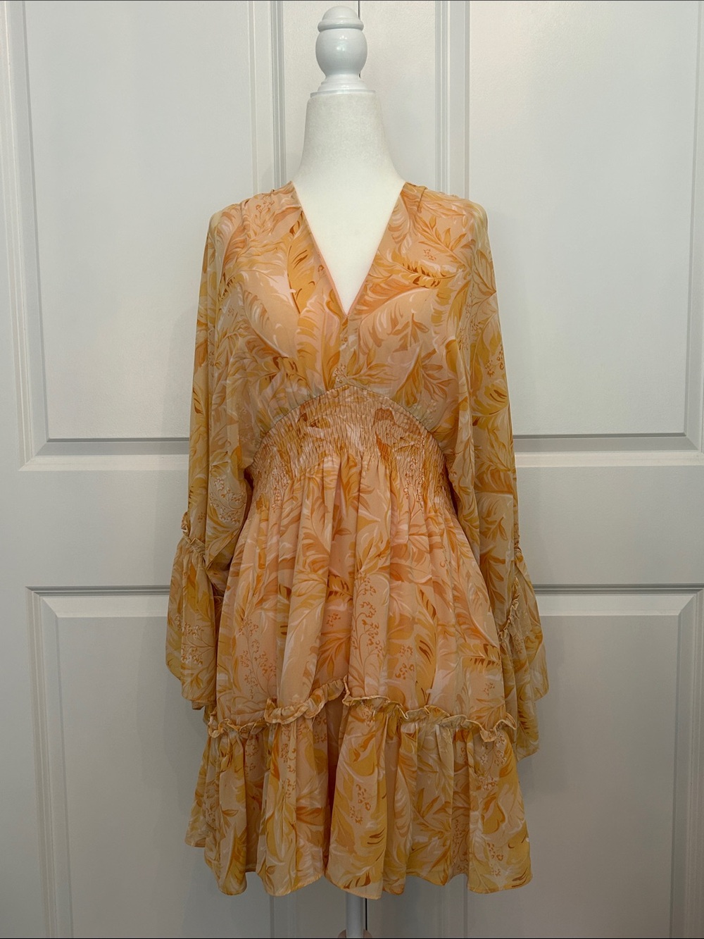 Vici Floral V-Neck Smocked Waist Dress